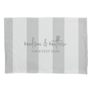 Simple grey stripes Signature With Text  Pillow Ca Pillowcase