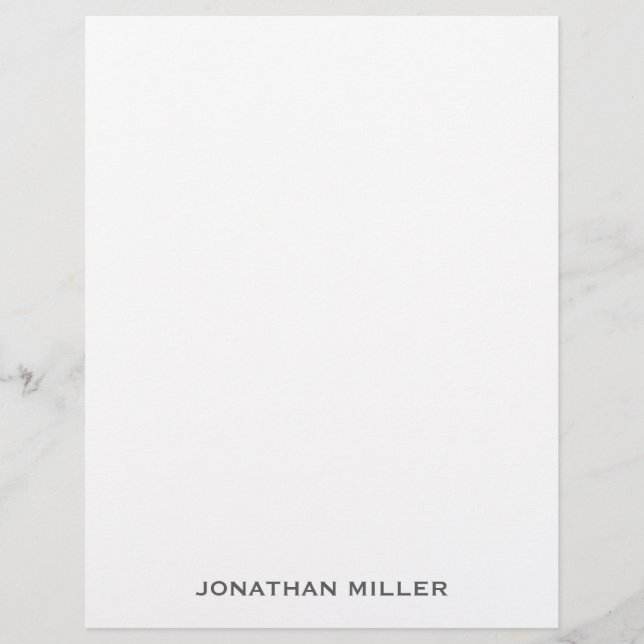 Simple Grey Typographic Name Stationery (Front)