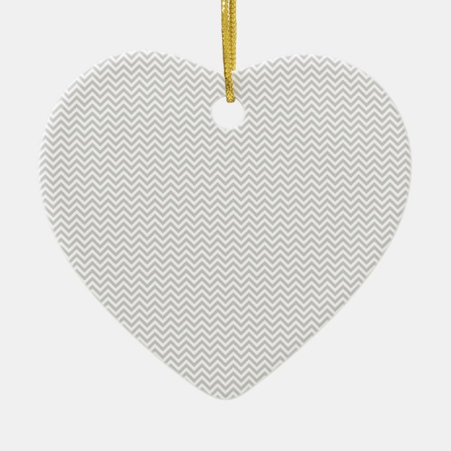 Simple Grey ZigZag Ceramic Ornament (Front)