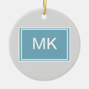 Simple Grey ZigZag Ceramic Ornament