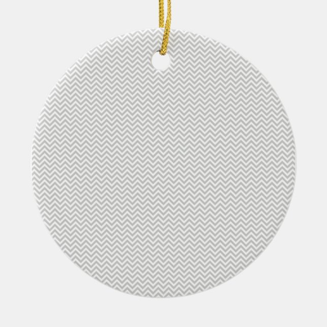 Simple Grey ZigZag Ceramic Ornament (Front)
