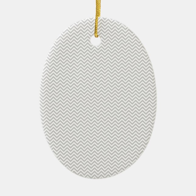 Simple Grey ZigZag Ceramic Ornament (Front)