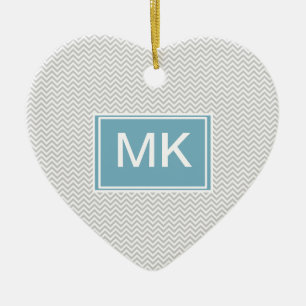 Simple Grey ZigZag Ceramic Ornament