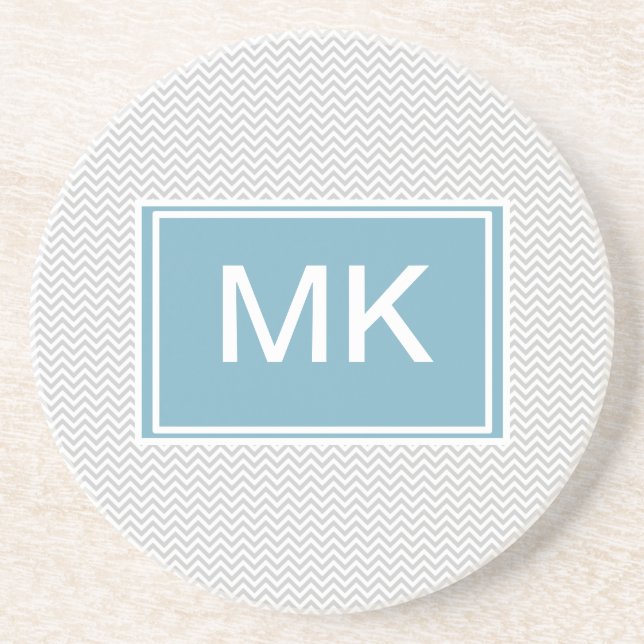 Simple Grey ZigZag Coaster (Front)