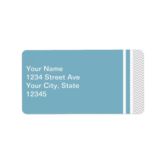 Simple Grey ZigZag Label (Front)
