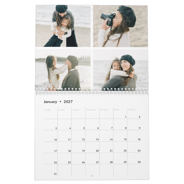 Simple Grid Of Four (48 Photos) Custom Calendar (Jan 2027)
