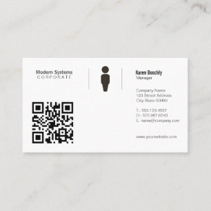 Simple Grid   QR Code Business Card