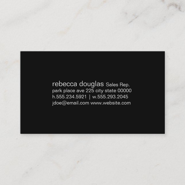 Simple Grid Text (white) Business Card (Front)