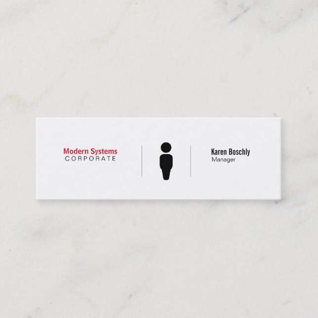 Simple Grid Variation (black) Mini Business Card (Front)