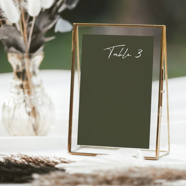 Simple gris foncé moderne Mariage Numéro de table (Créateur téléchargé)