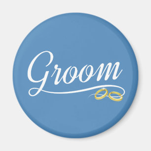 Simple Groom Floral Wedding Calligraphie   Aimant