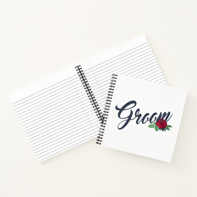 Simple Groom Floral Wedding Calligraphy | Cahier (Intérieur)