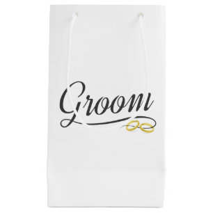 Simple Groom Floral Wedding Calligraphy   Gift Bag