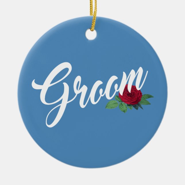 Simple Groom Floral Wedding Calligraphy | Ornament (Front)