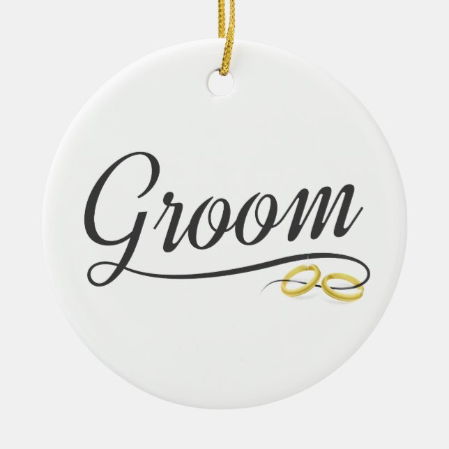 Simple Groom Floral Wedding Calligraphy | Ornement (Devant)