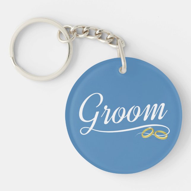 Simple Groom Floral Wedding Calligraphy | Porte-cl (Devant)
