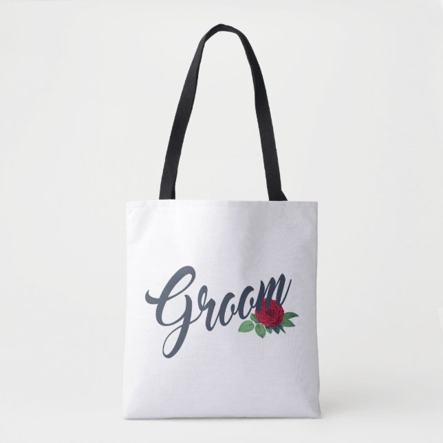 Simple Groom Floral Wedding Calligraphy | Sac four (Devant)