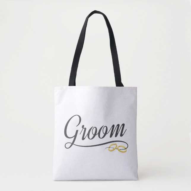 Simple Groom Floral Wedding Calligraphy | Sac four (Devant)