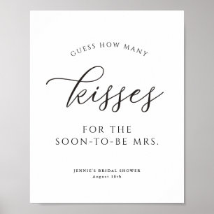 Simple Guess How Many Kisses Shower Game Poster
