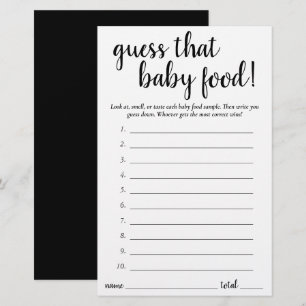 Simple Guess the Baby Food   Black Script Game