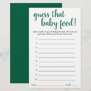 Simple Guess the Baby Food Neo-Mint Game Card