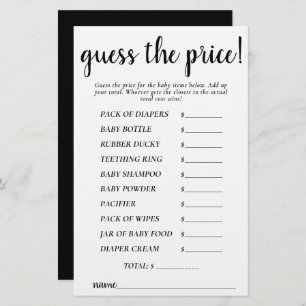 Simple Guess the Price   Black Script Shower Game