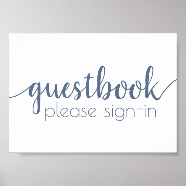 Simple Guestbook | Dusty Blue Any Event Sign (Front)