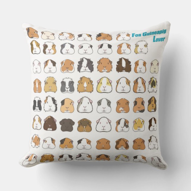 Simple Guinea Pig face Throw Pillow (Front)