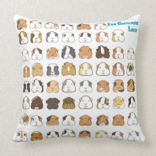Simple Guinea Pig face Throw Pillow