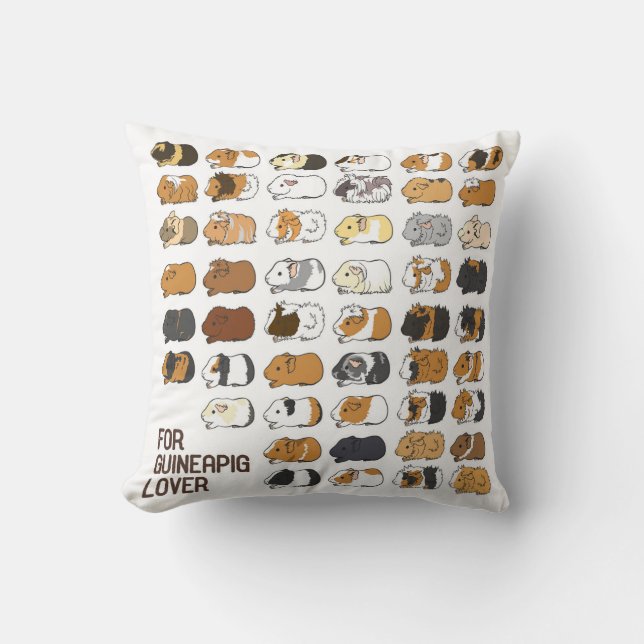 Simple Guinea Pig side Throw Pillow (Front)