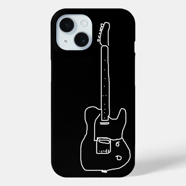 simple guitar on black Case-Mate iPhone case (Back)