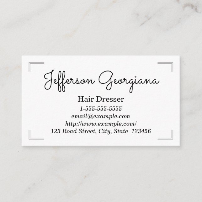 Simple Hair Dresser Business Card (Front)