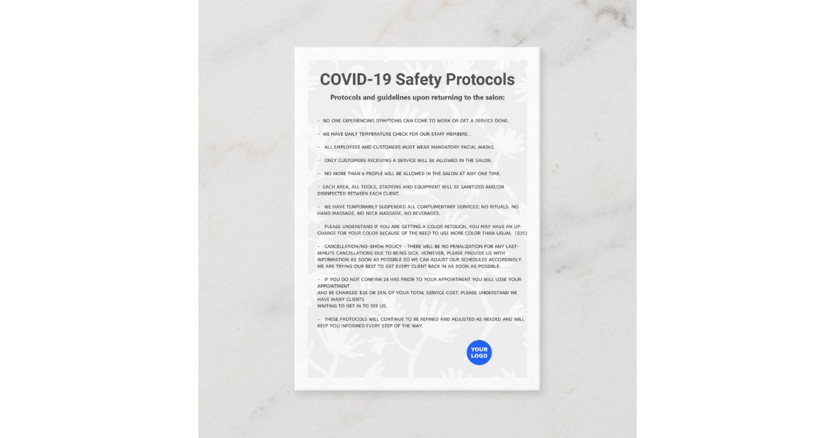 Simple Hair Salon COVID19 Safety Protocol Business Card Zazzle