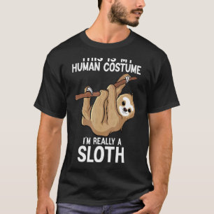 Simple Halloween Costumes For Men Women Sloth Cost T-Shirt