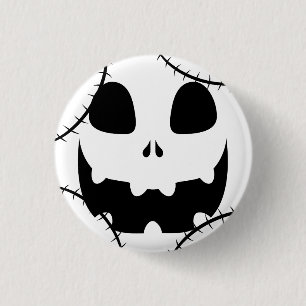 Simple Halloween jack-o-lantern pumpkin face 1 Inch Round Button