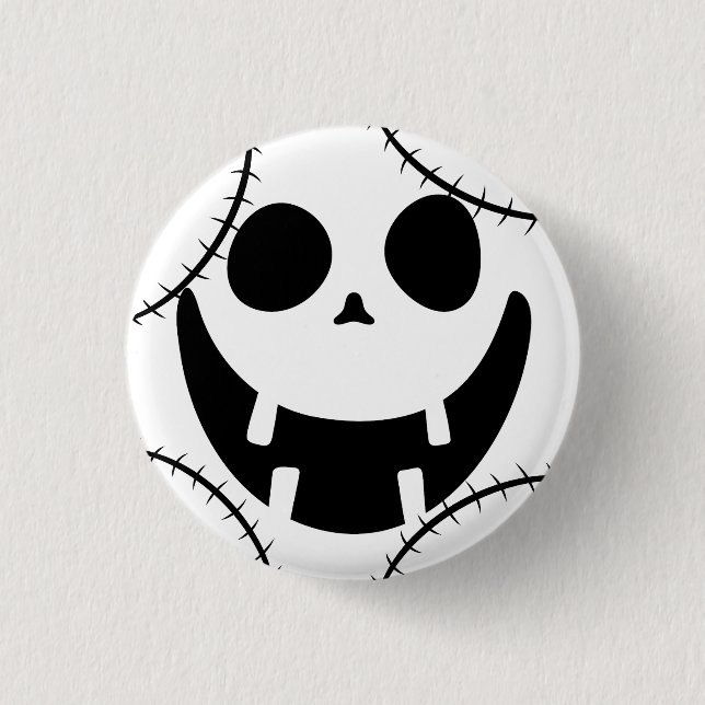 Simple Halloween jack-o-lantern pumpkin face 1 Inch Round Button (Front)