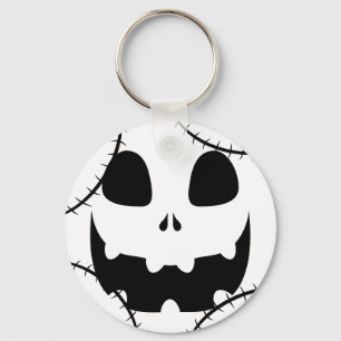 Simple Halloween jack-o-lantern pumpkin face Keychain