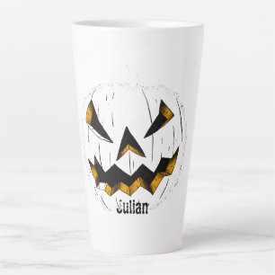Simple Halloween jack-o-lantern pumpkin face Latte Mug