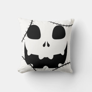 Simple Halloween jack-o-lantern pumpkin face Throw Pillow