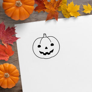 Simple Halloween Pumpkin 1x1 Rubber Stamp