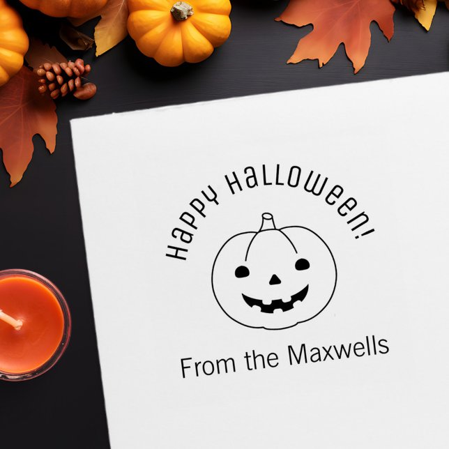 Simple Halloween Pumpkin Arch Message Self-inking Stamp (Creator Uploaded)