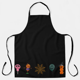 Simple Halloween Pumpkin face ghost scary Party Apron