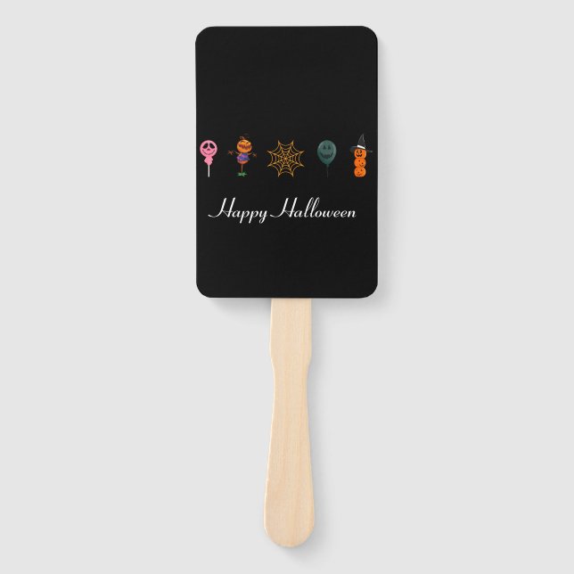 Simple Halloween Pumpkin face ghost scary Party Hand Fan (Front)