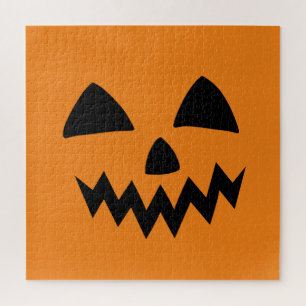 Simple Halloween Pumpkin face ghost scary Party Jigsaw Puzzle