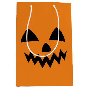 Simple Halloween Pumpkin face ghost scary Party Medium Gift Bag
