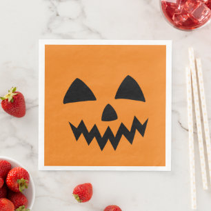 Simple Halloween Pumpkin face ghost scary Party Napkin