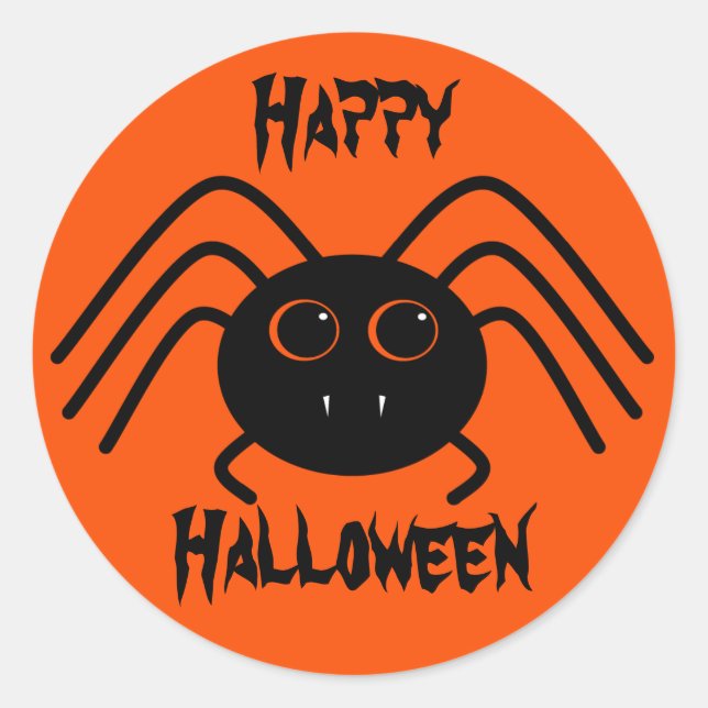 Simple Halloween spider Classic Round Sticker (Front)