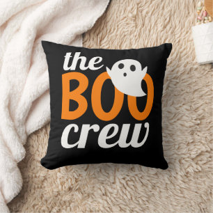 Simple Halloween The Boo Crew Spooky Ghost Throw Pillow