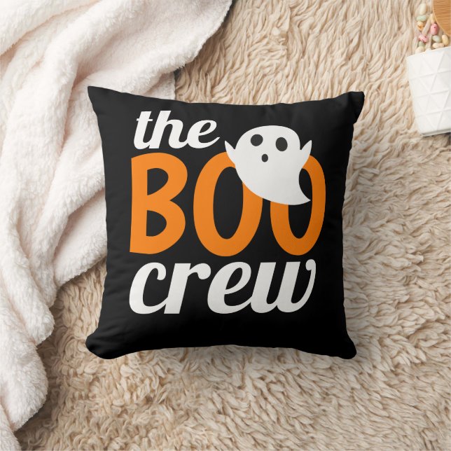 Simple Halloween The Boo Crew Spooky Ghost Throw Pillow (Blanket)