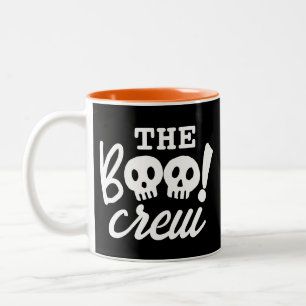 Simple Halloween The Boo Crew Spooky Skull Two-Tone Coffee Mug